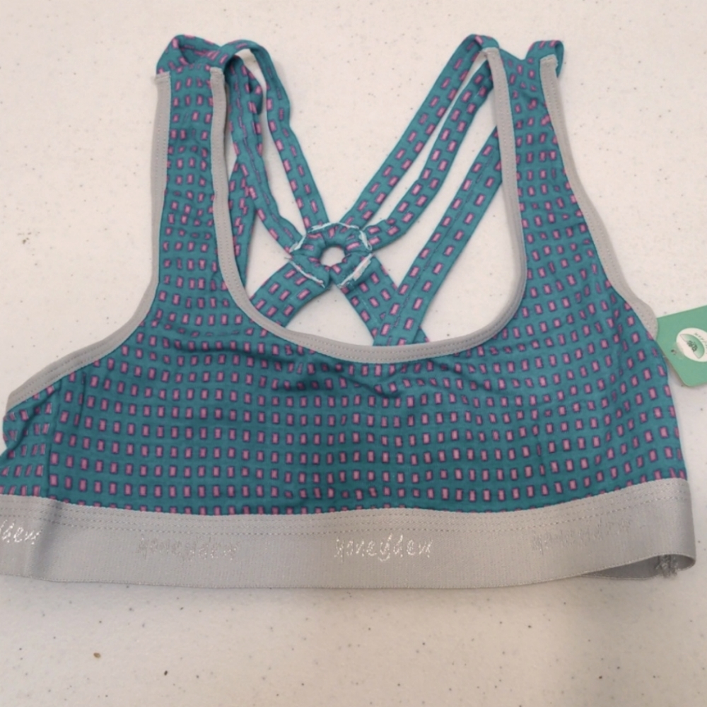 Nordstrom Iceland stripe Honeydew  bra size small